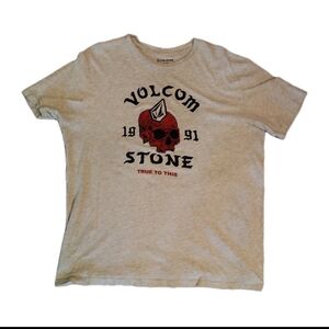 VOLCOM STONE T-Shirt Mens XL Skull Gray Cotton